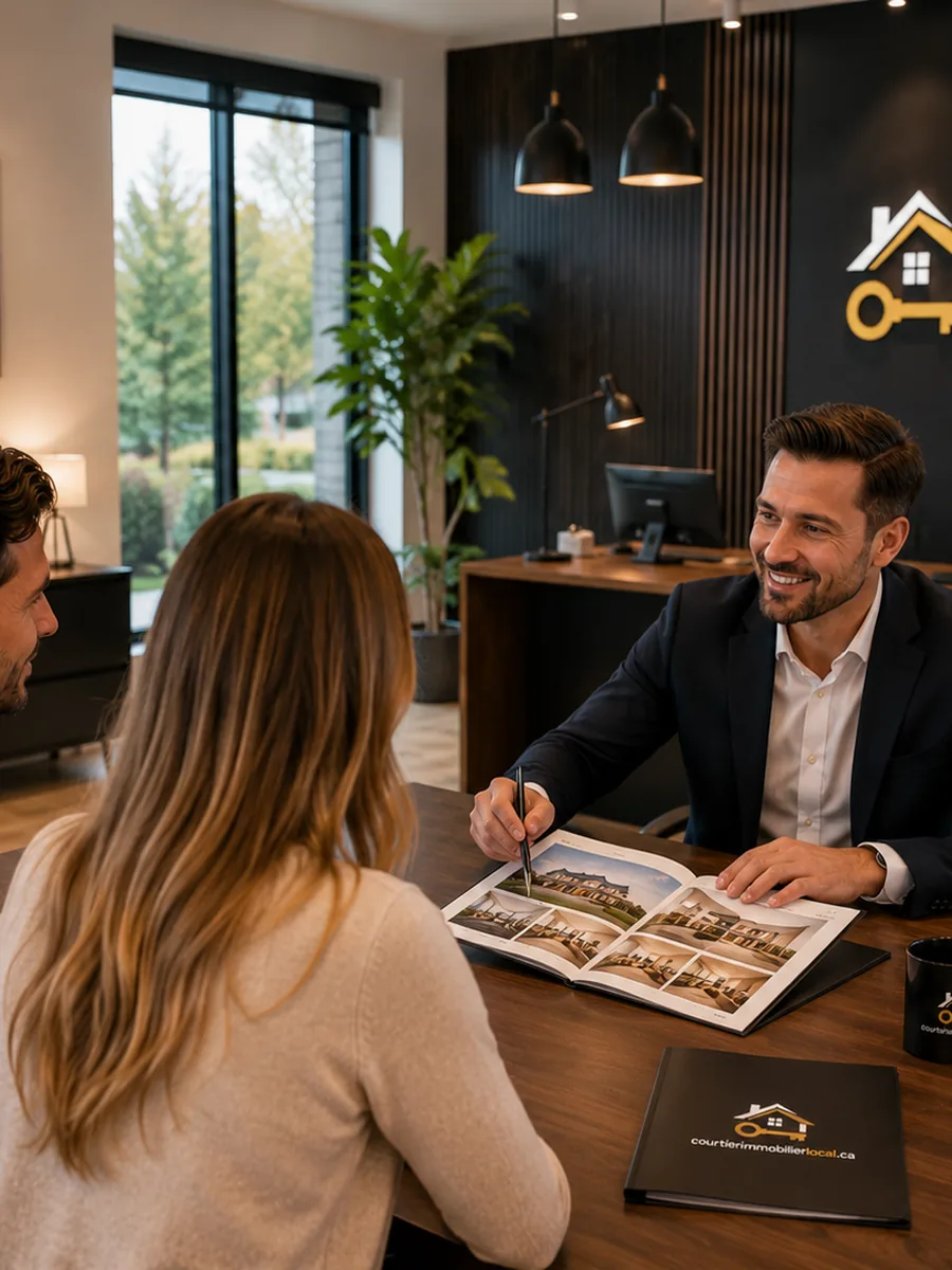 Rencontre-conseil entre un courtier et des clients